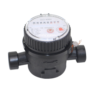 Single Jet Water Meter Plastic Vane Wheel Dry Dial
